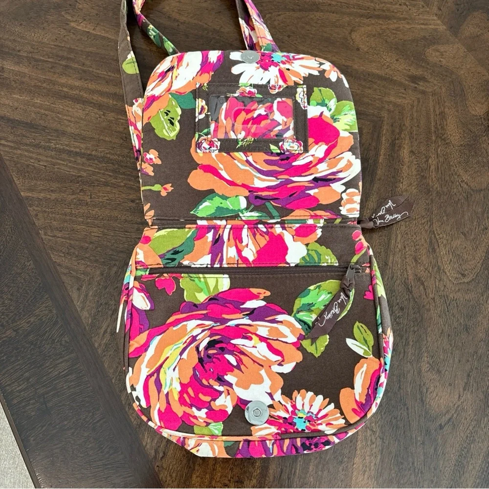Vera Bradley Pink and Green Botanical Crossbody